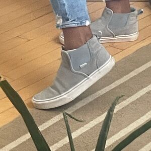 Vans Women's Light Blue Slip-On Sneakers